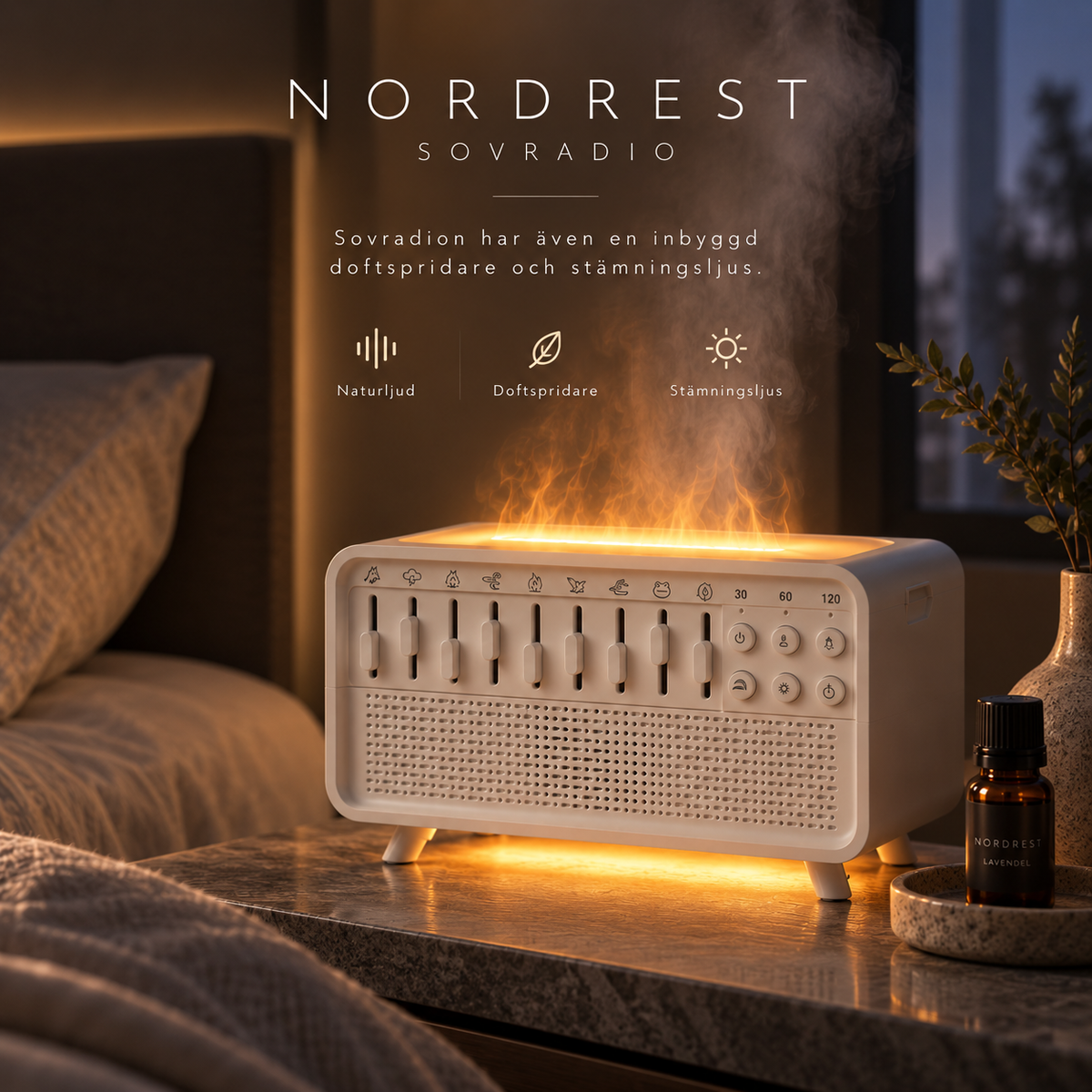 NORDREST SOVRADIO MED NATURLIGA LJUD OCH DOFTSPRIDARE